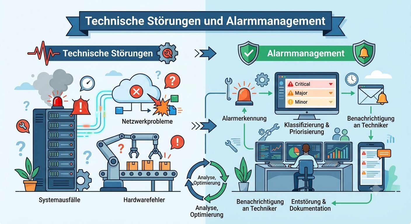 Technische Störungen und Alarmmanagement